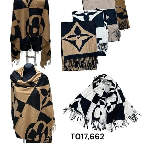 Szaliki damskie bawełna i wiskoza, wzór kwiaty, 12 szt.