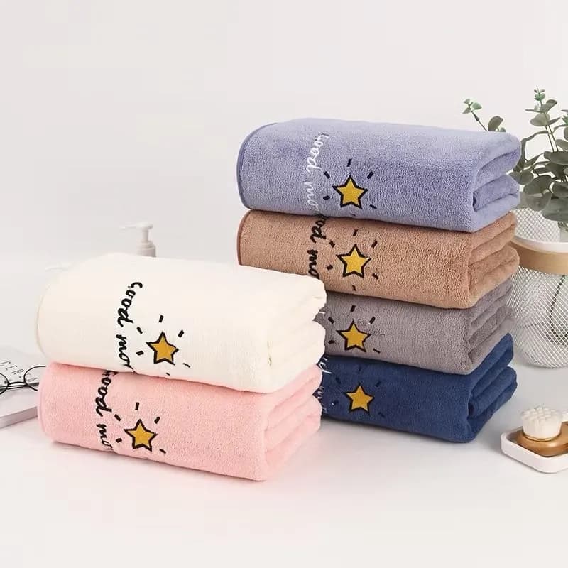 Ręcznik mikrofibra 50/100 cm haft gwiazdka Good Morning mix