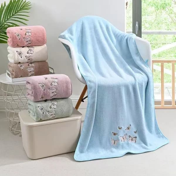 Ręczniki Mikrofibra 50/100 cm z Haftem Motyle Mix Kolorów