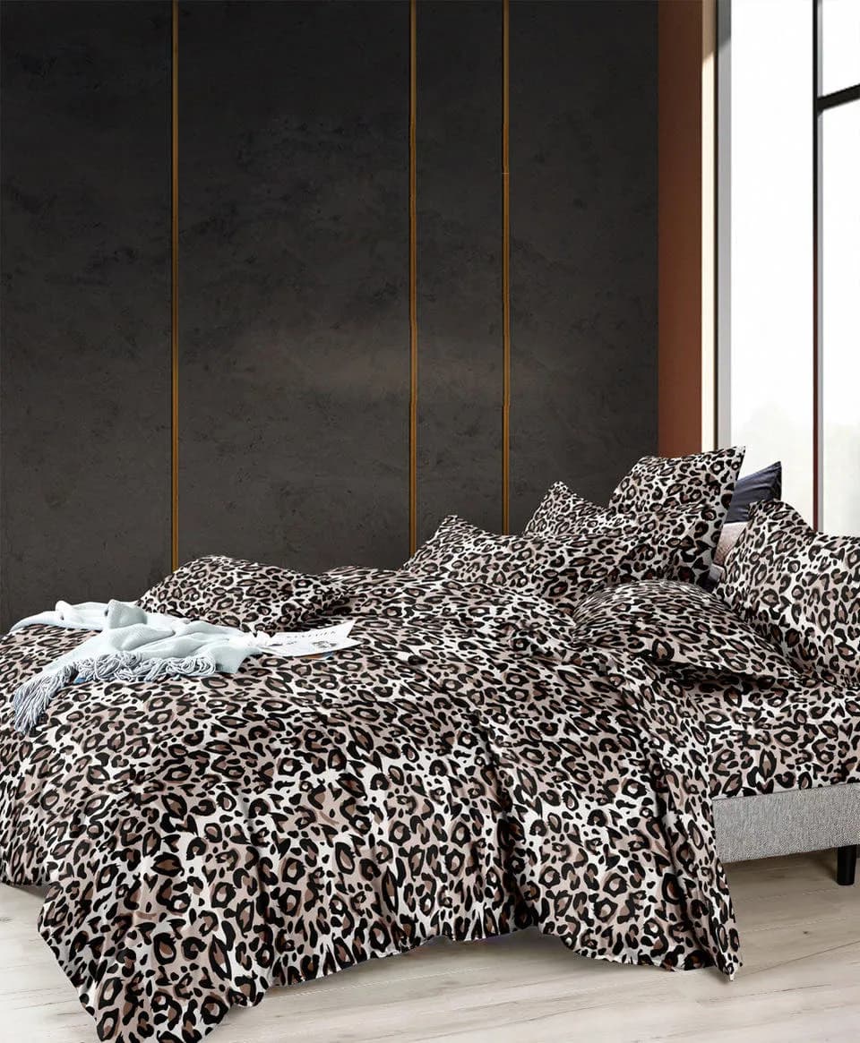 Pościel Bawełniana 3cz 160x200 cm Wzór Panterka