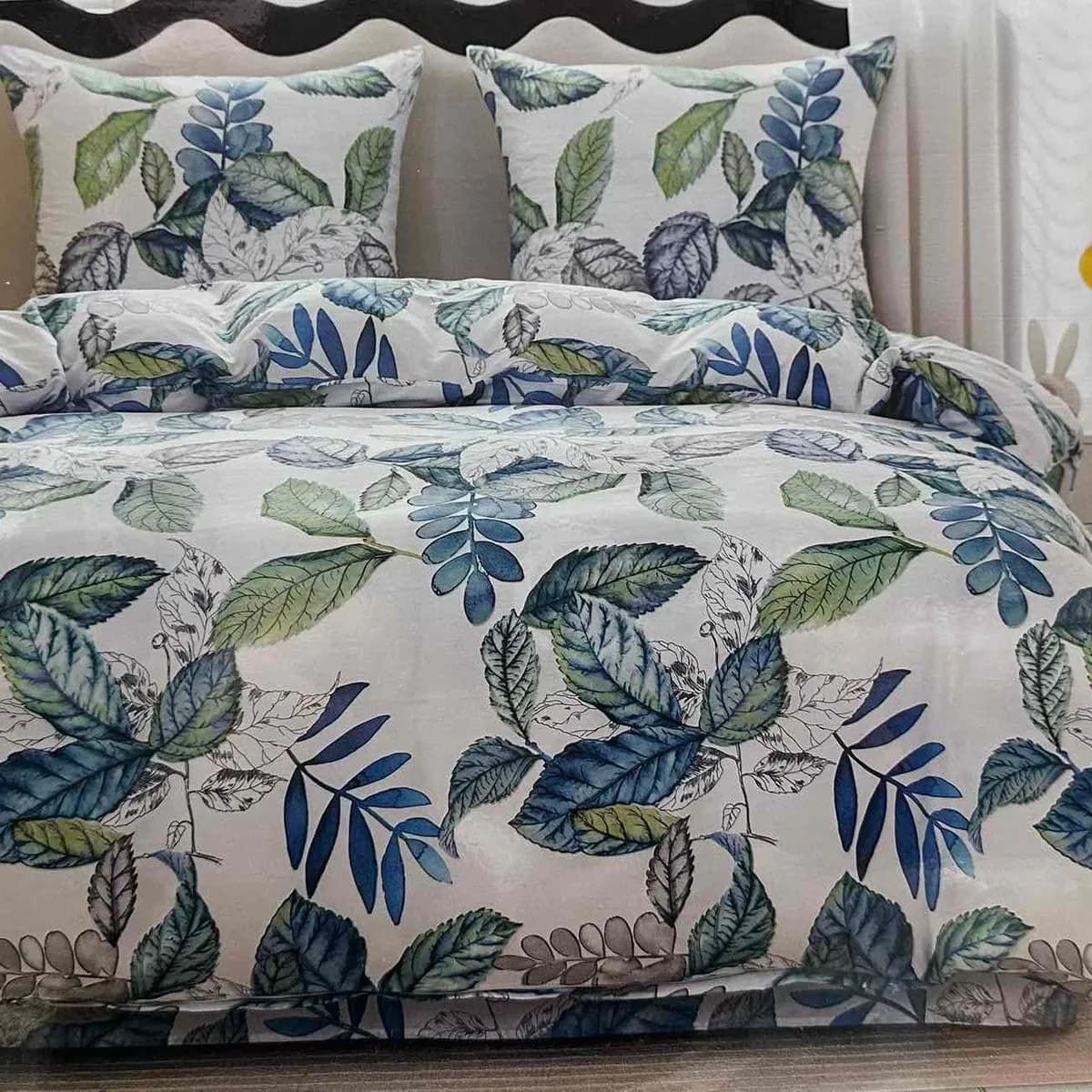 Pościel Bawełna 3cz 160/200 Wzór Botaniczny Liście