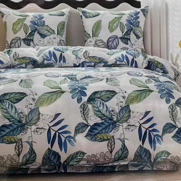 Pościel Bawełna 3cz 160/200 Wzór Botaniczny Liście