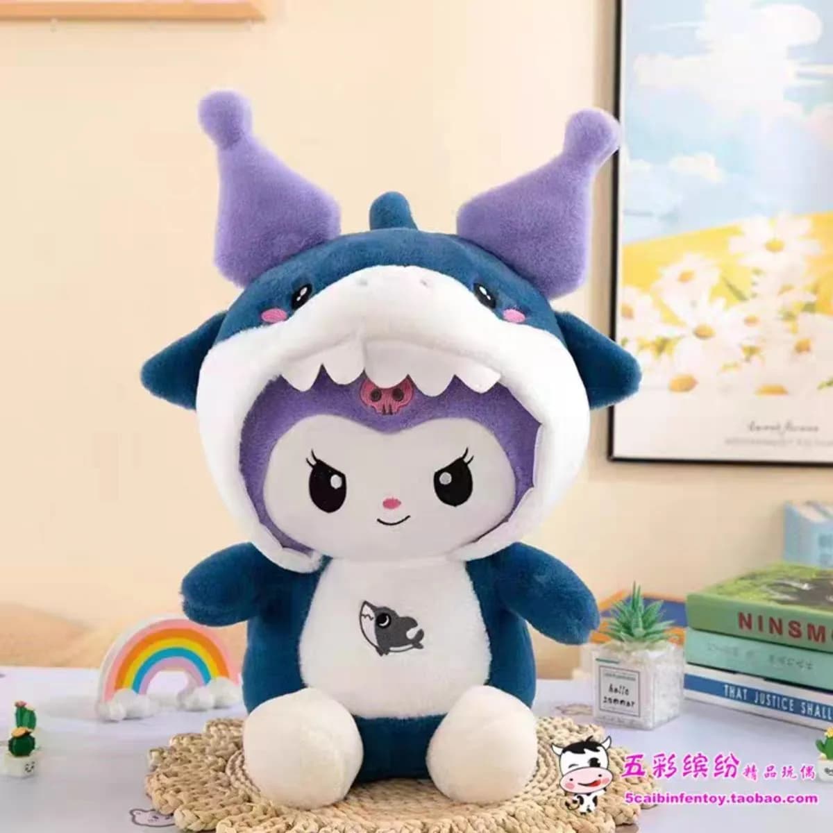 Maskotka Kuromi rekin fioletowo-granatowa z kocykiem