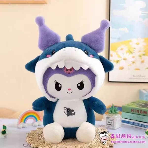 Maskotka Kuromi rekin fioletowo-granatowa z kocykiem