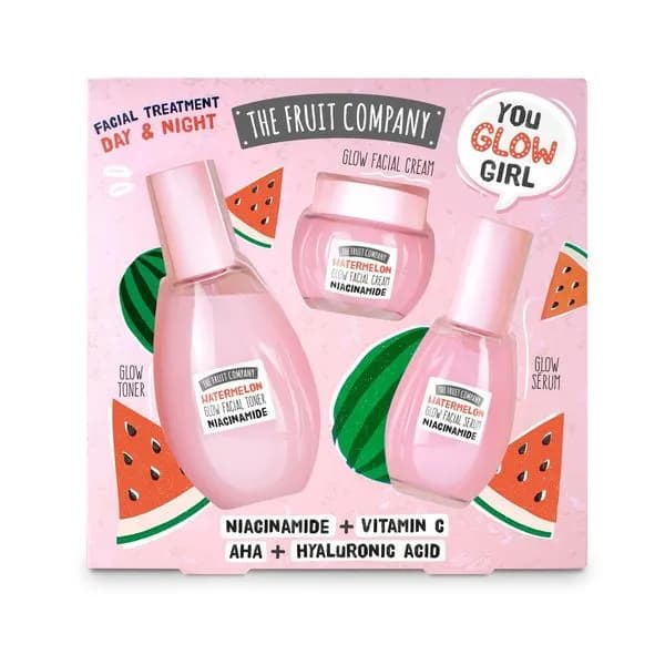 Zestaw Glow Facial Watermelon: Toner, Serum, Krem Dzień/Noc