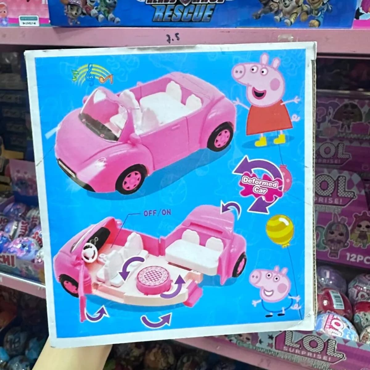 Samochód Peppa Pig Music - Różowy Kabriolet Rozkładany