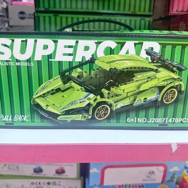 Klocki Samochód Super Car 470PCS Zielony Napęd Pull Back J2007