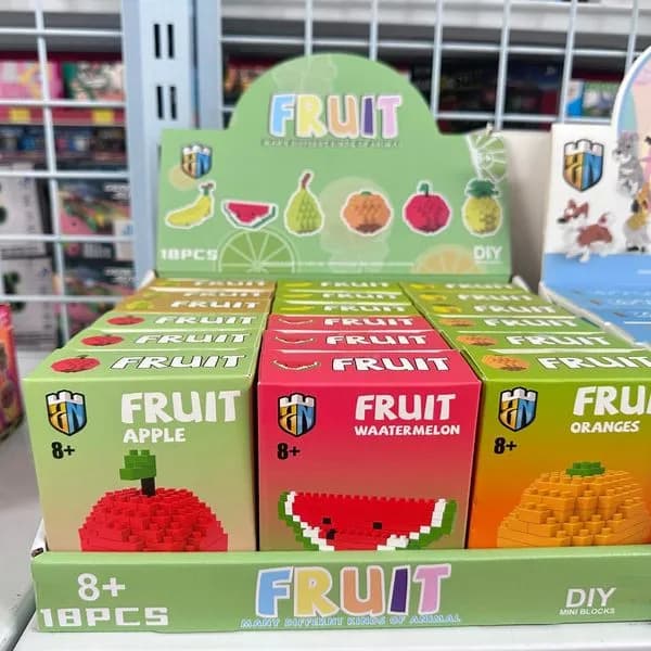 Klocki Owoce DIY Mini Blocks 18 szt. - Zestaw Kolekcjonerski