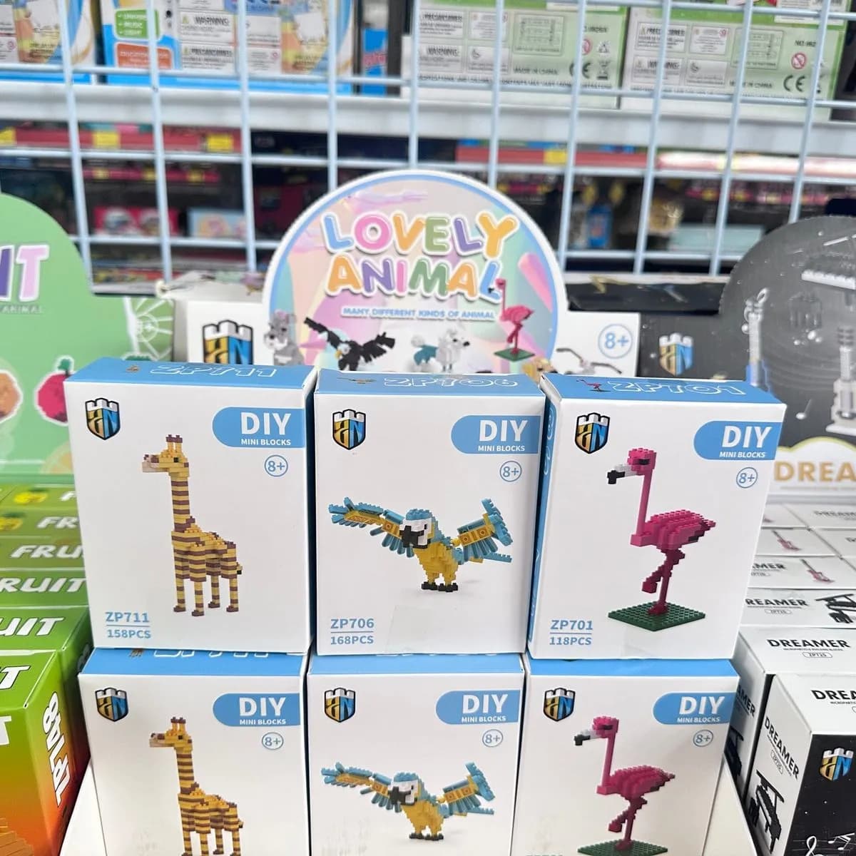 Klocki Lovely Animal DIY Mini Blocks ZN, zestaw 18 szt.