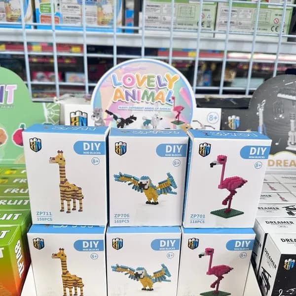 Klocki Lovely Animal DIY Mini Blocks ZN, zestaw 18 szt.