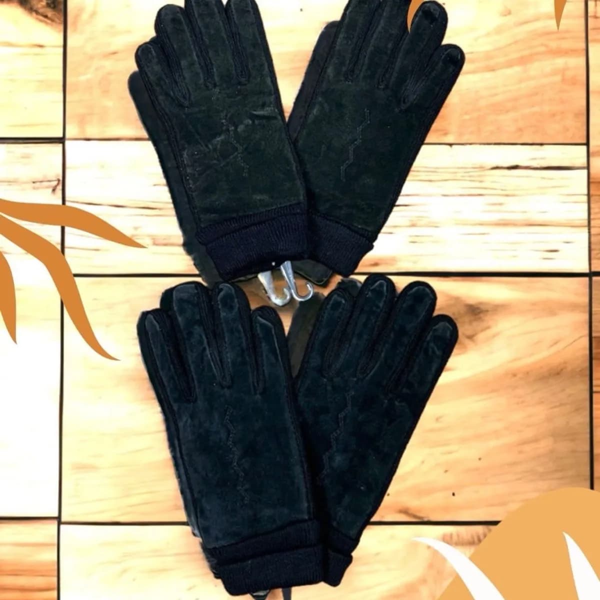 Rękawiczki Męskie Zamszowe Czarne S, M, L - 12 Par