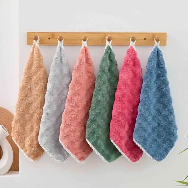 Ścierki mikrofibra 35/35cm puszyste z pętelką mix kolorów