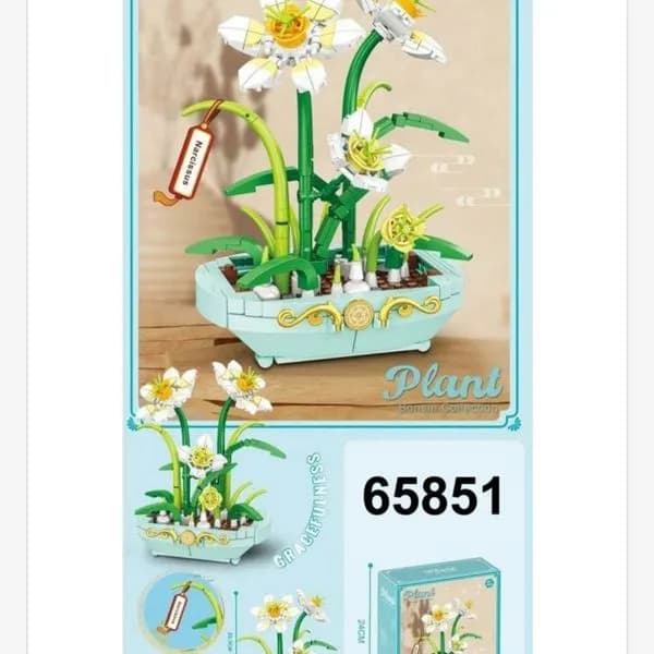 Klocki Kwiaty Plant Bonsai Narcyz 20,5cm Zestaw 6 szt.