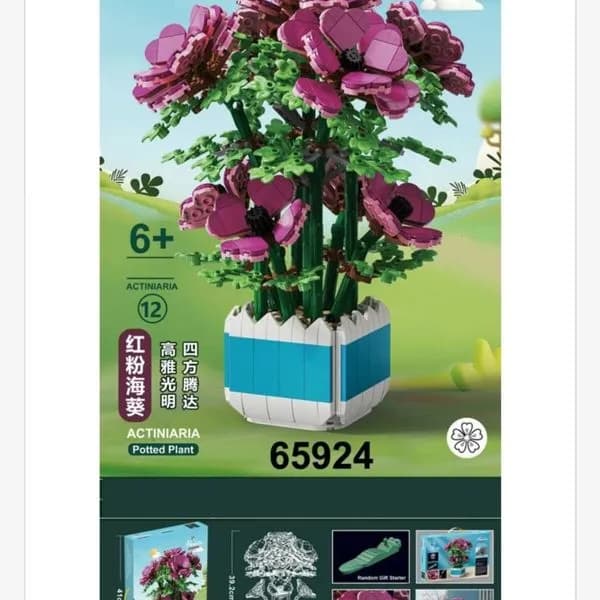 Klocki Kwiaty Actiniaria w Doniczce 39cm Zestaw 65924