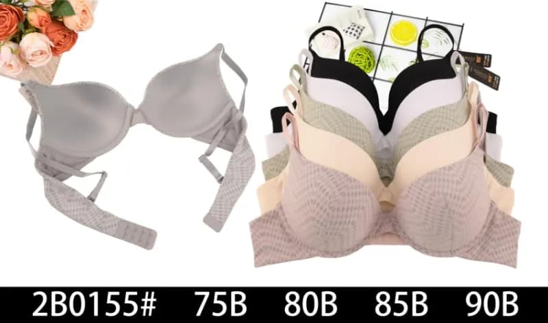 Biustonosze damskie 75B-90B mix kolorów wzór geometryczny 12szt