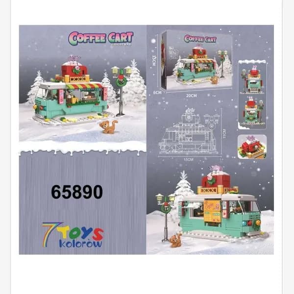 Klocki Coffee Cart 327PCS Świąteczna Kawiarnia Mobilna 65890