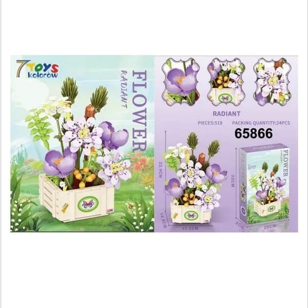 Klocki Kwiaty Radiant Flower 519PCS 7 Kolorów 65866