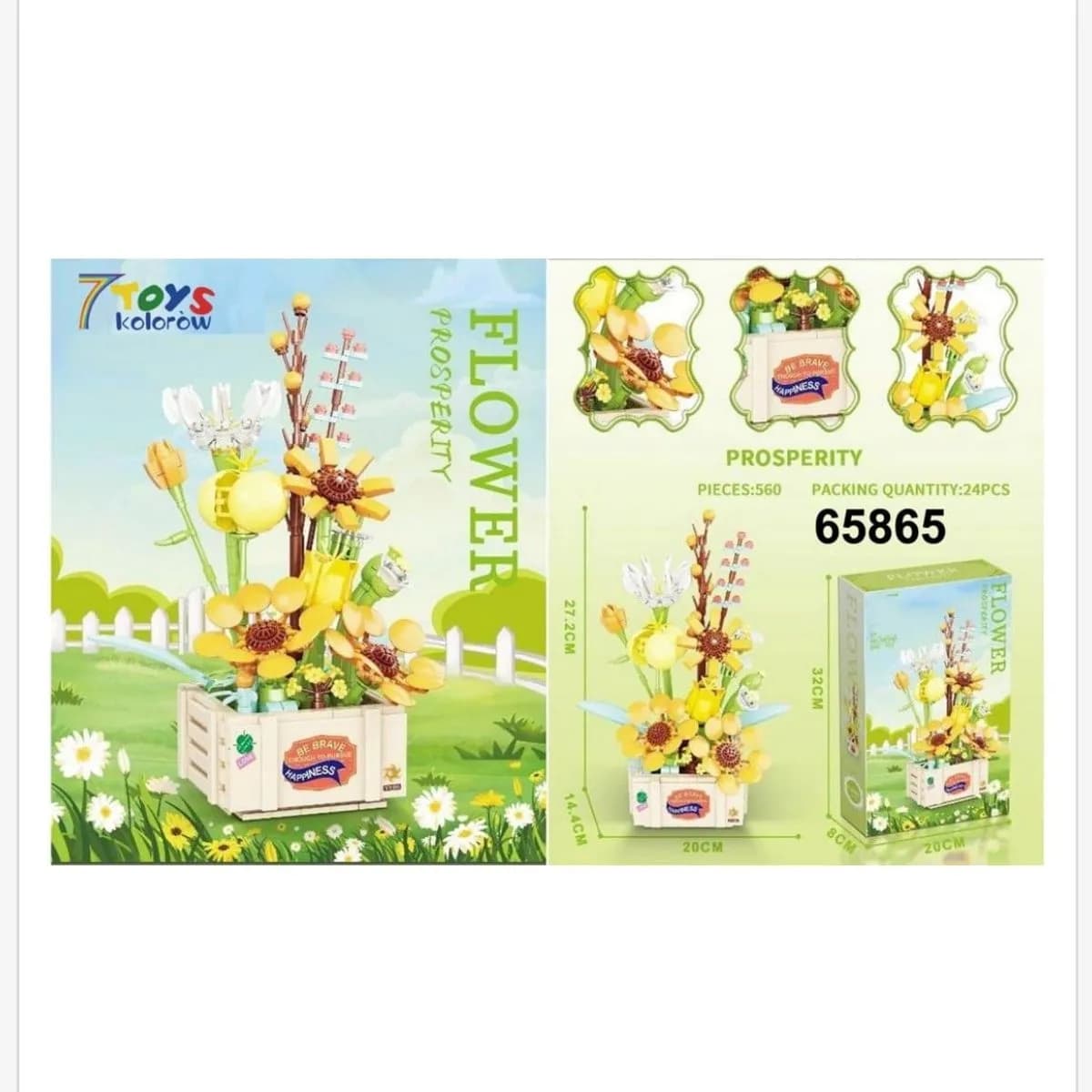 Klocki Kwiaty Flower Prosperity 560PCS 7 kolorów 27cm