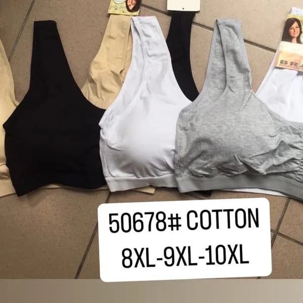 Biustonosze damskie bawełniane 8XL-10XL Blue Rose 12 szt.