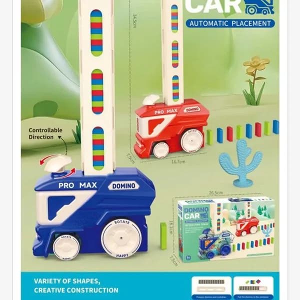 Lokomotywa Pociąg Domino Car Automat 16,7cm - 6 szt. Mix