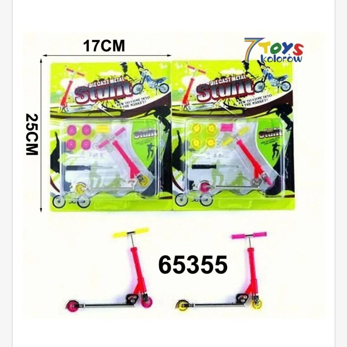 Zabawki Die Cast Metal Stunt - Metalowa Hulajnoga z Akcesoriami 25cm