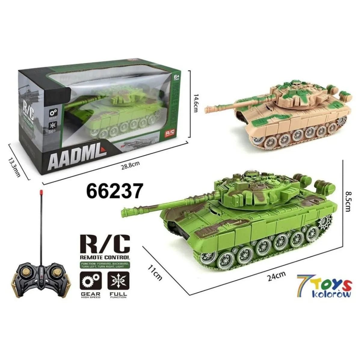 Sterowany Samochód Tank AADML R/C 24cm Mix Kolorów