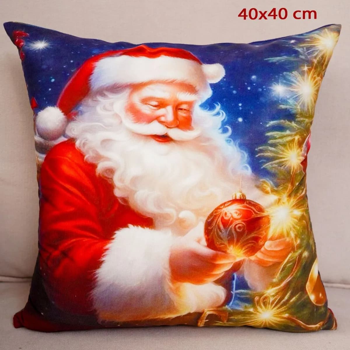 Poszewka dekoracyjna 40x40cm Święty Mikołaj świąteczna