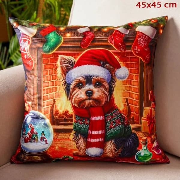 Poszewka świąteczna 45x45cm York przy kominku
