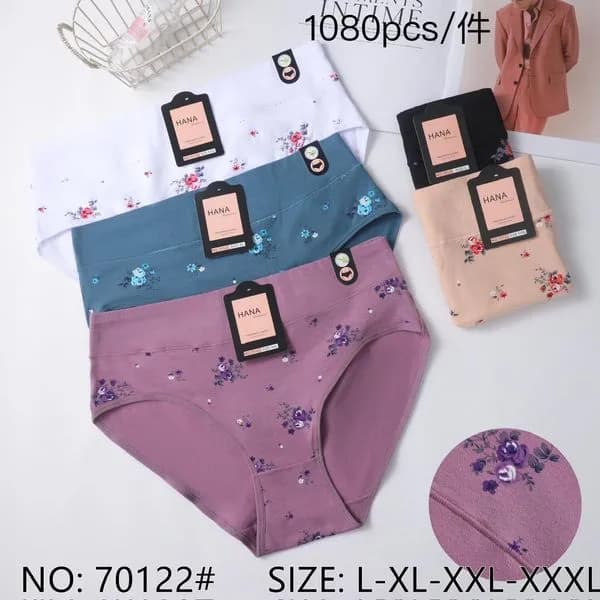 Majtki damskie HANA 70122 figi w kwiaty, rozmiary L-XXXL, 24 szt.