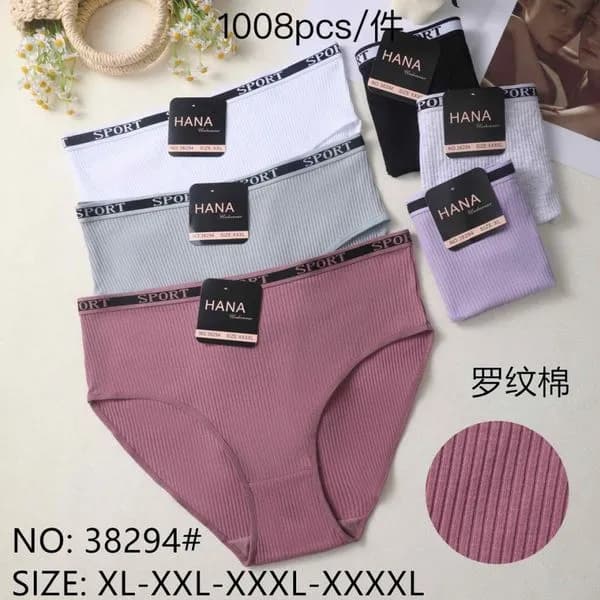 Majtki damskie HANA 38294 prążkowane SPORT XL-XXXXL 24szt