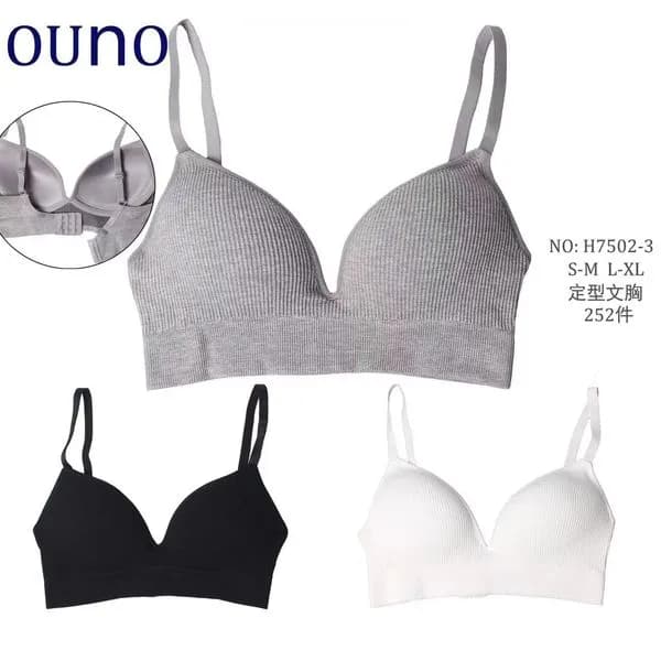 Biustonosze damskie Ouno prążkowane bezfiszbinowe S-M L-XL 24szt