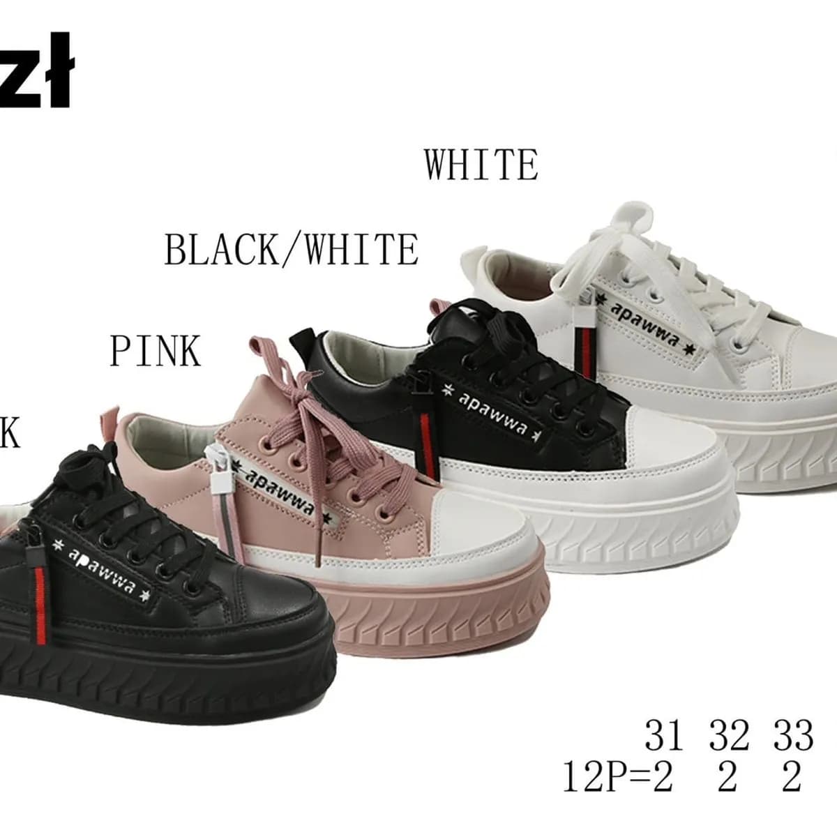 Buty sportowe dziecięce Apawwa TC816 rozmiary 31-36 platforma