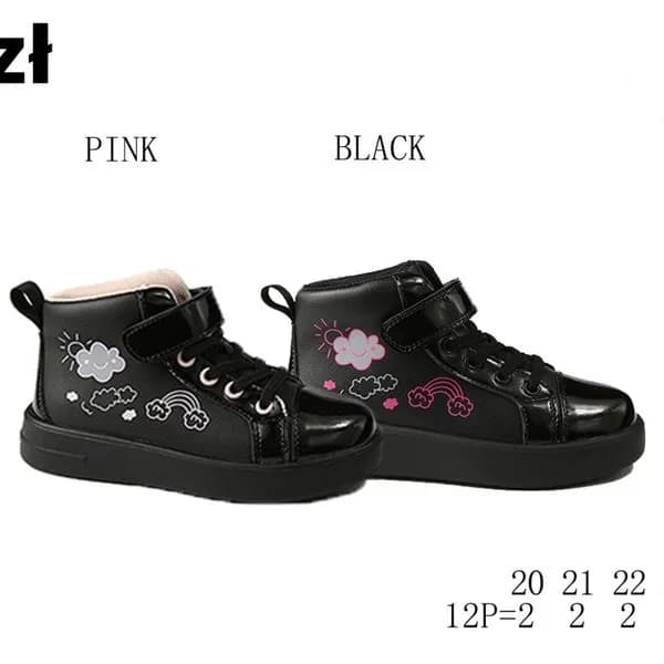 Buty Sportowe Dziecięce Apawwa TC830 Rozmiar 20-25 Czarne z Haftem