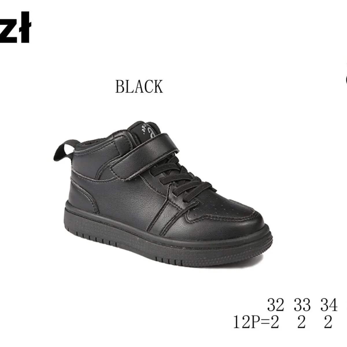 Buty sportowe dziecięce Apawwa GQ119-2 czarne, rozmiary 32-37