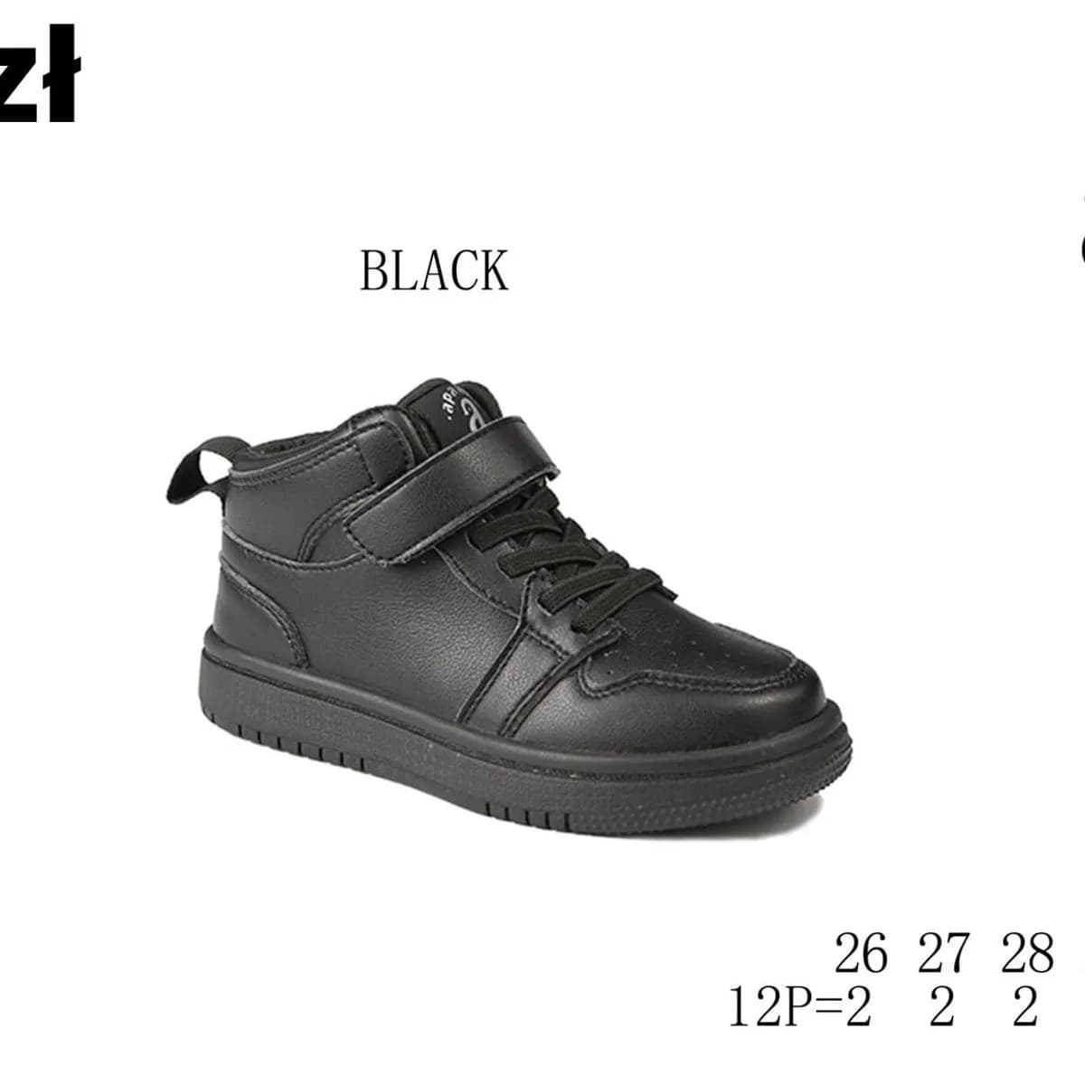 SPORTOWE DZIECIĘCE Apawwa GQ118-2 Czarne Rozmiary 26-31