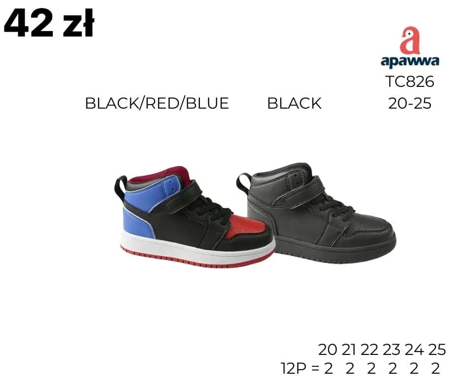 Buty sportowe dziecięce Apawwa TC826, rozmiary 20-25, rzep