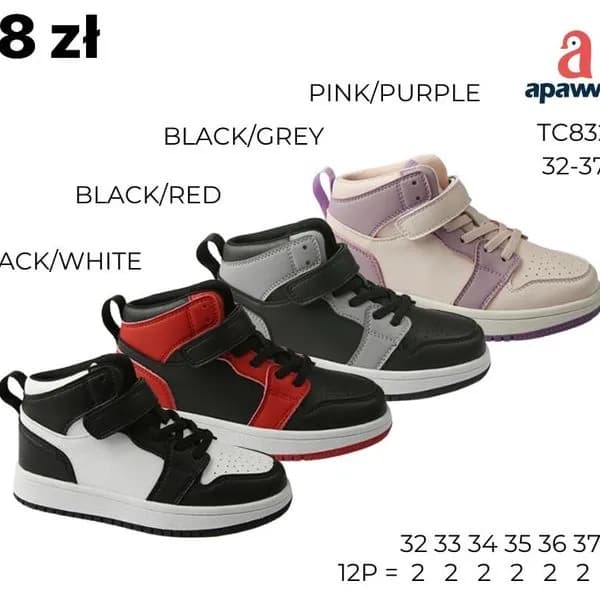 Buty SPORTOWE DZIECIĘCE Apawwa TC832 za kostkę r. 32-37 mix