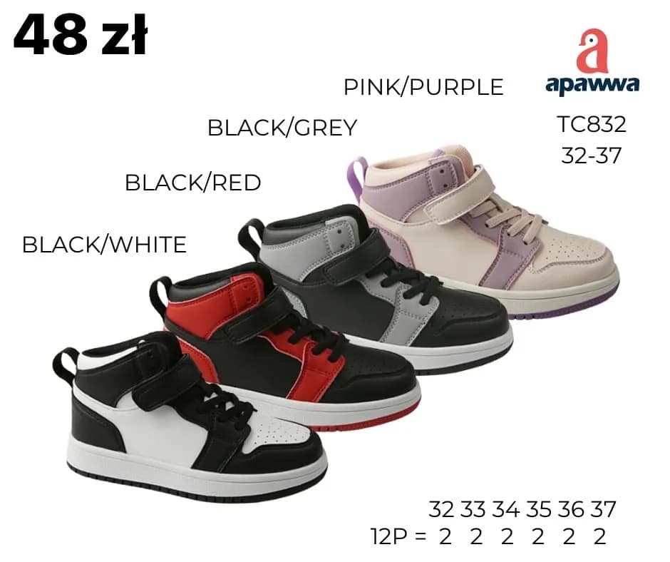 Buty SPORTOWE DZIECIĘCE Apawwa TC832 za kostkę r. 32-37 mix
