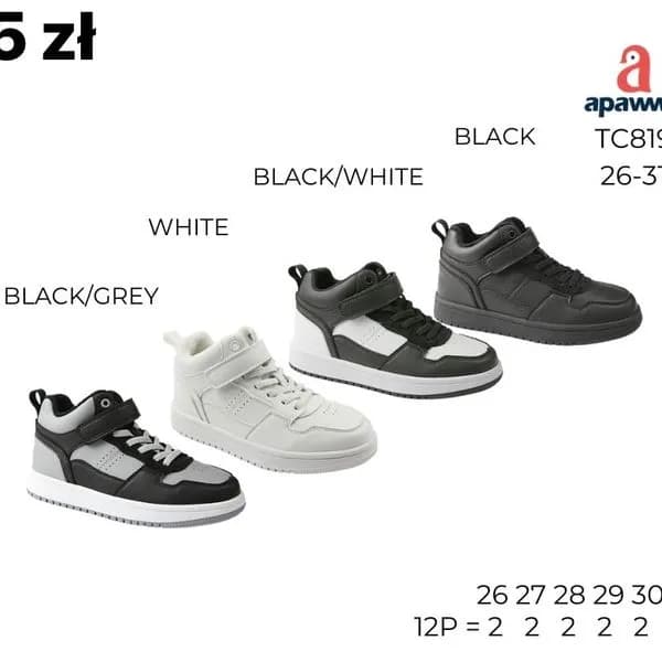 Buty SPORTOWE DZIECIĘCE Apawwa TC819 Rozmiary 26-31 Wysokie