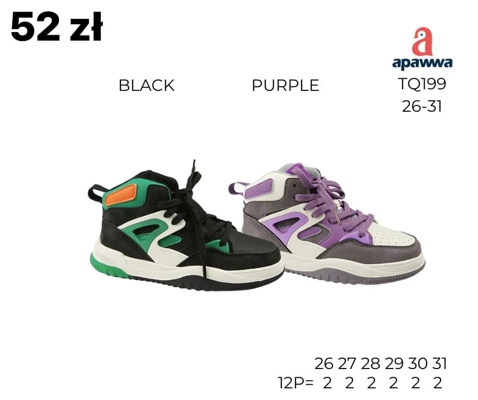 Buty Sportowe Dziecięce Apawwa TQ199 Rozmiary 26-31 Mix