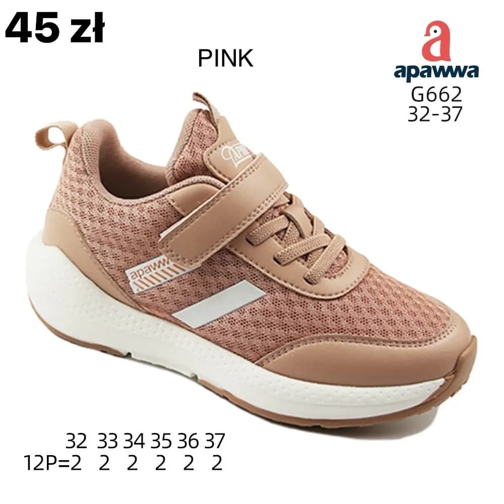 Buty Sportowe Dziecięce Apawwa G662 Pink Rozmiary 32-37