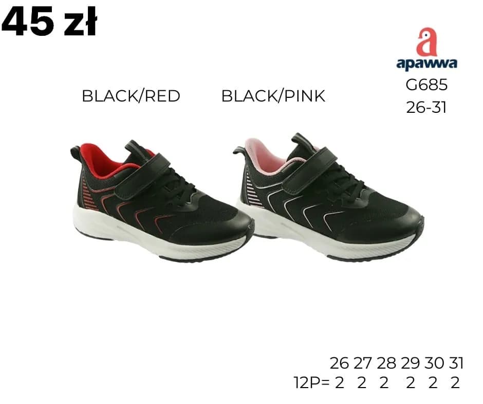 Buty SPORTOWE DZIECIĘCE Apawwa G685 r. 26-31 na rzepy
