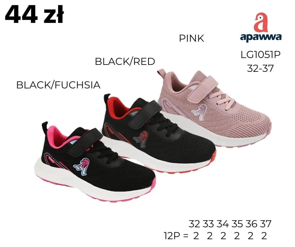 Buty sportowe dziecięce Apawwa LG1051P rozmiary 32-37 na rzepy