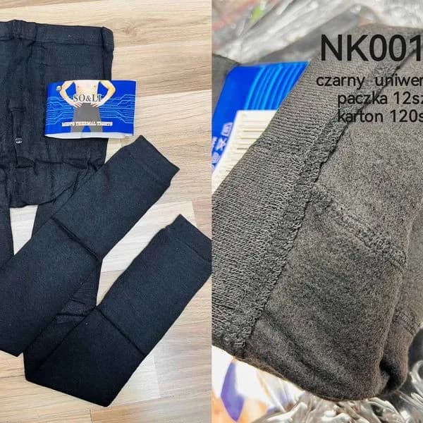 Rajstopy Męskie Termiczne Czarne SO&LI Uniwersalne 12szt