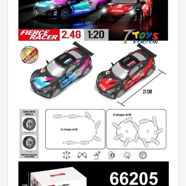 Sterowany Samochód Fierce Racer 1:20 21cm Drift 2.4G LED
