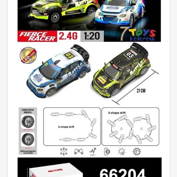 Sterowany Samochód Fierce Racer 2.4G 1:20 21cm Drift LED