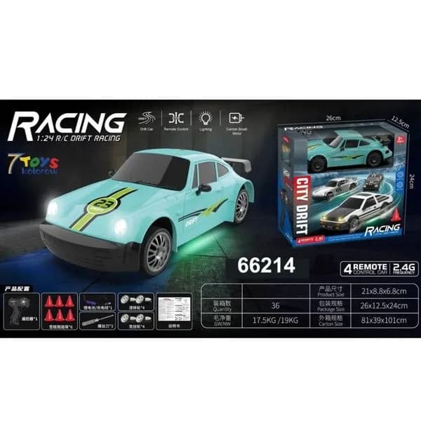 Sterowany Samochód Racing Car 1:24 Drift RC z oświetleniem LED