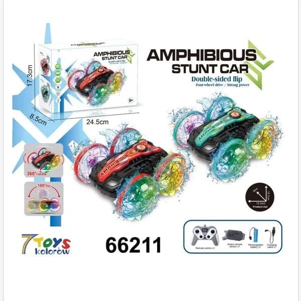 Sterowany Samochód Stunt Car Amfibia 4WD 360° Mix 15cm