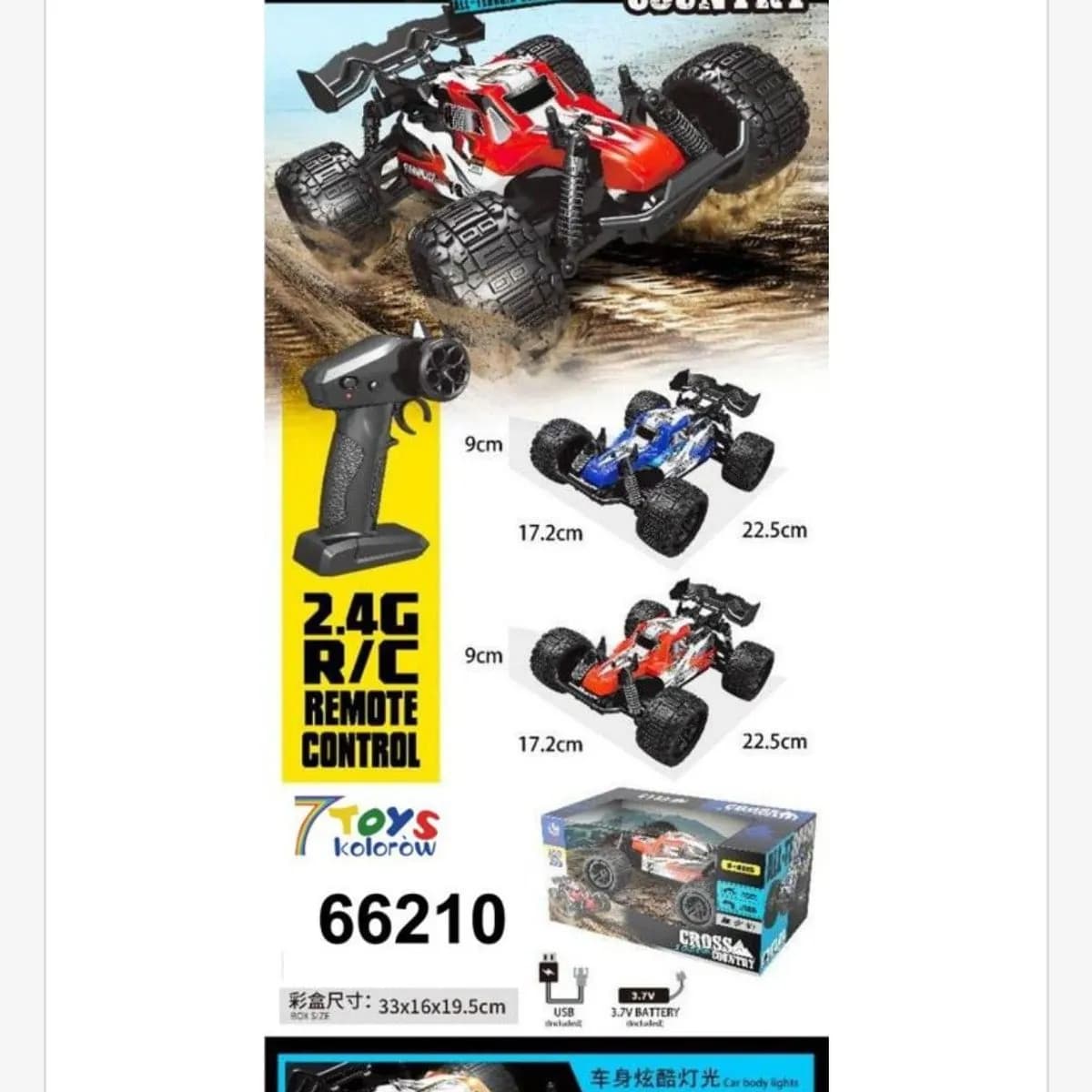 Sterowany Samochód R/C Cross Country 2.4GHz 22.5cm Mix