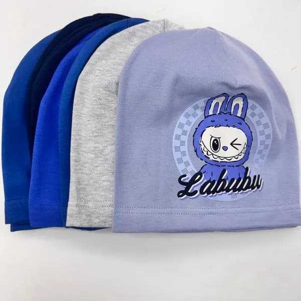 CZAPKI DZIECIĘCE Labubu, bawełniane, mix kolorów, 10 szt.